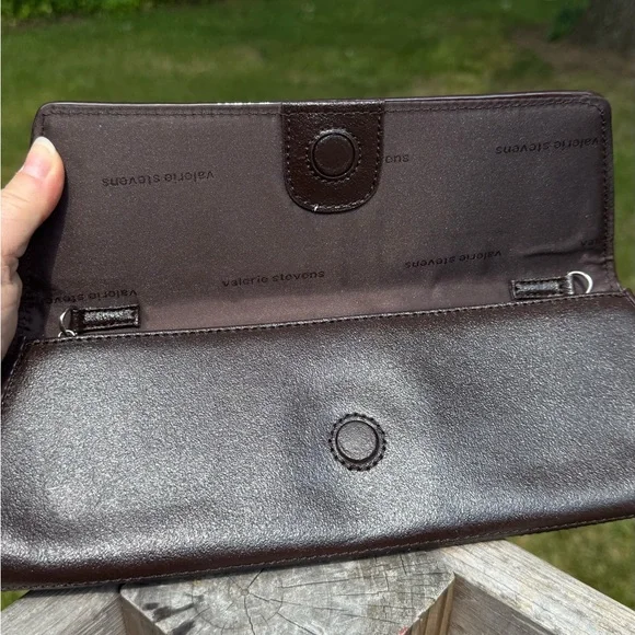 Vintage Valerie Steven’s Brown Leather & Leopard Calfhair Shoulder Clutch Bag - Picture 7 of 15